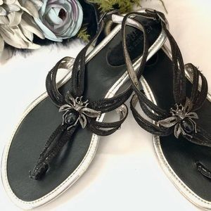 Anne Klein iflex sandals with jeweled bug accent